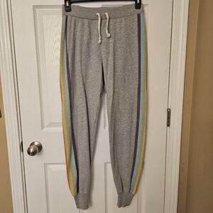 Wildfox Rainbow Stripped Grey Sweatpant Joggers